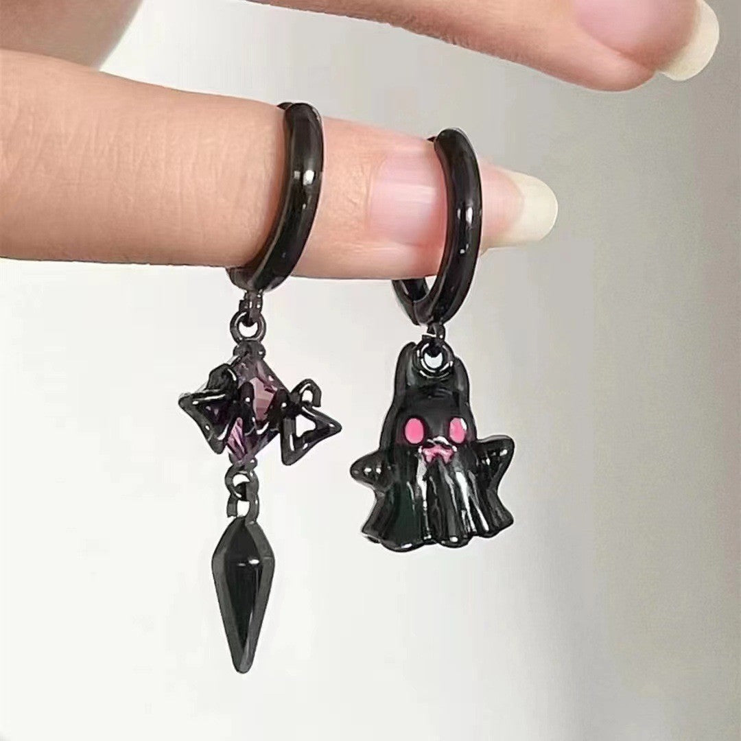 Wholesale Asymmetric Ghost Alloy Earrings